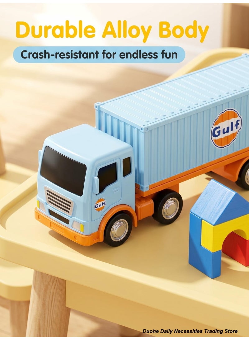 Alloy Pull Back Toy Cars 8 Pack — Die-Cast Metal Pull Back Vehicles for Kids, Racing Transport Trucks Set, Boys Toys Gift Ages 3+ - Image 4