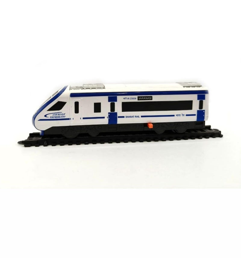 Toyterra Vande Bharat Bullet Train Set - Battery Operated Electric Locomotive with Interlocking Tracks - Image 5