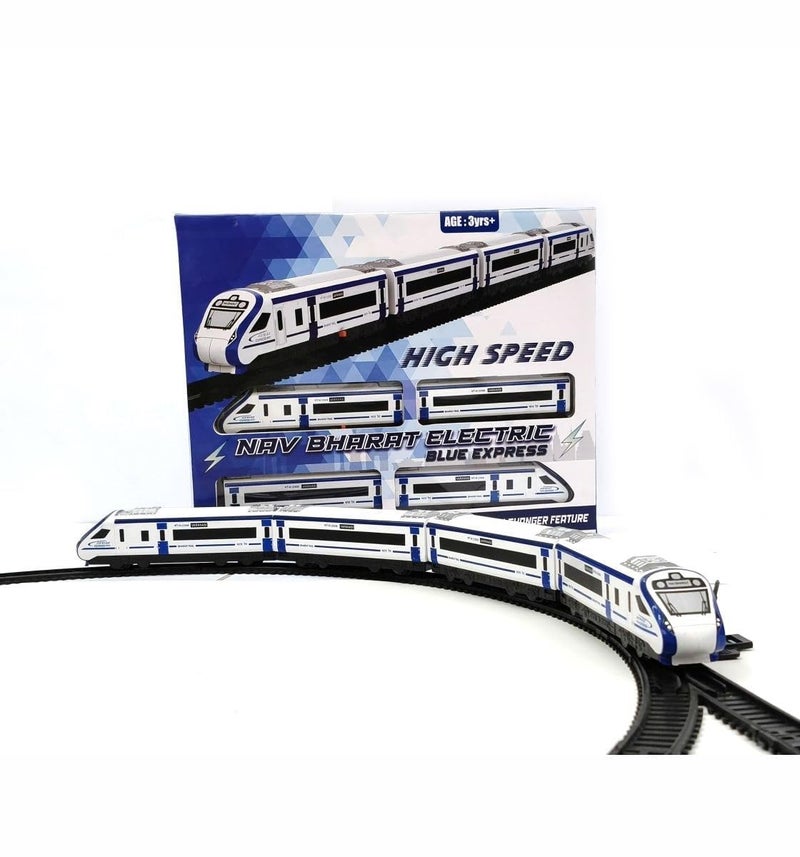 Toyterra Vande Bharat Bullet Train Set - Battery Operated Electric Locomotive with Interlocking Tracks - Image 3