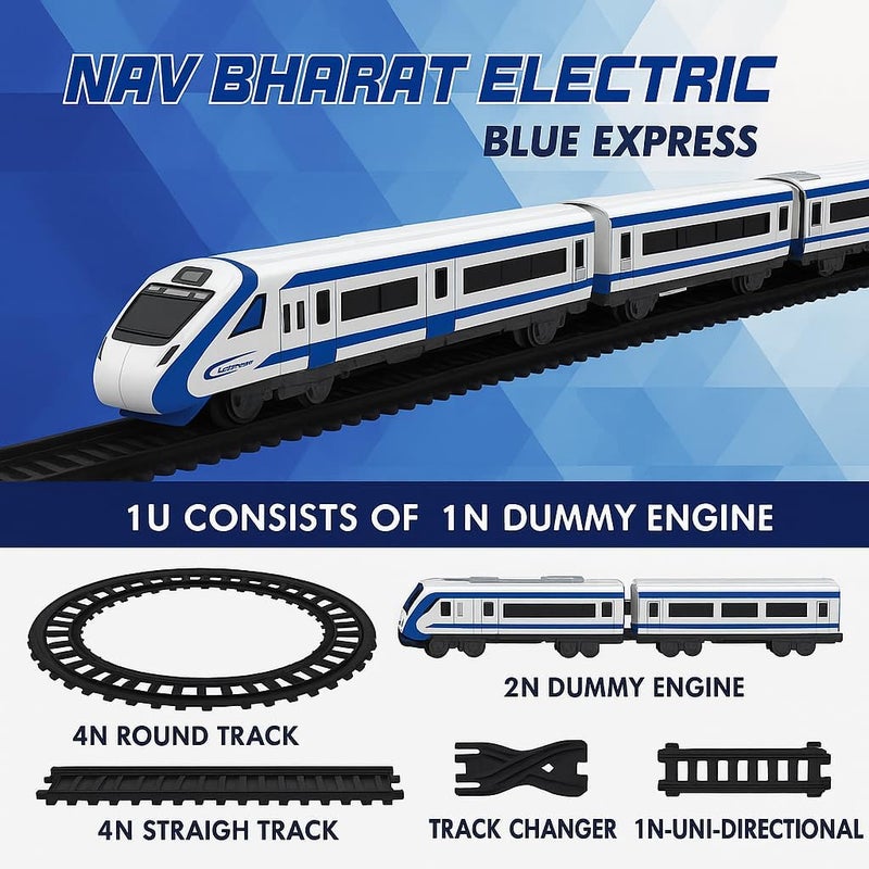 Toyterra Vande Bharat Bullet Train Set - Battery Operated Electric Locomotive with Interlocking Tracks - Image 4