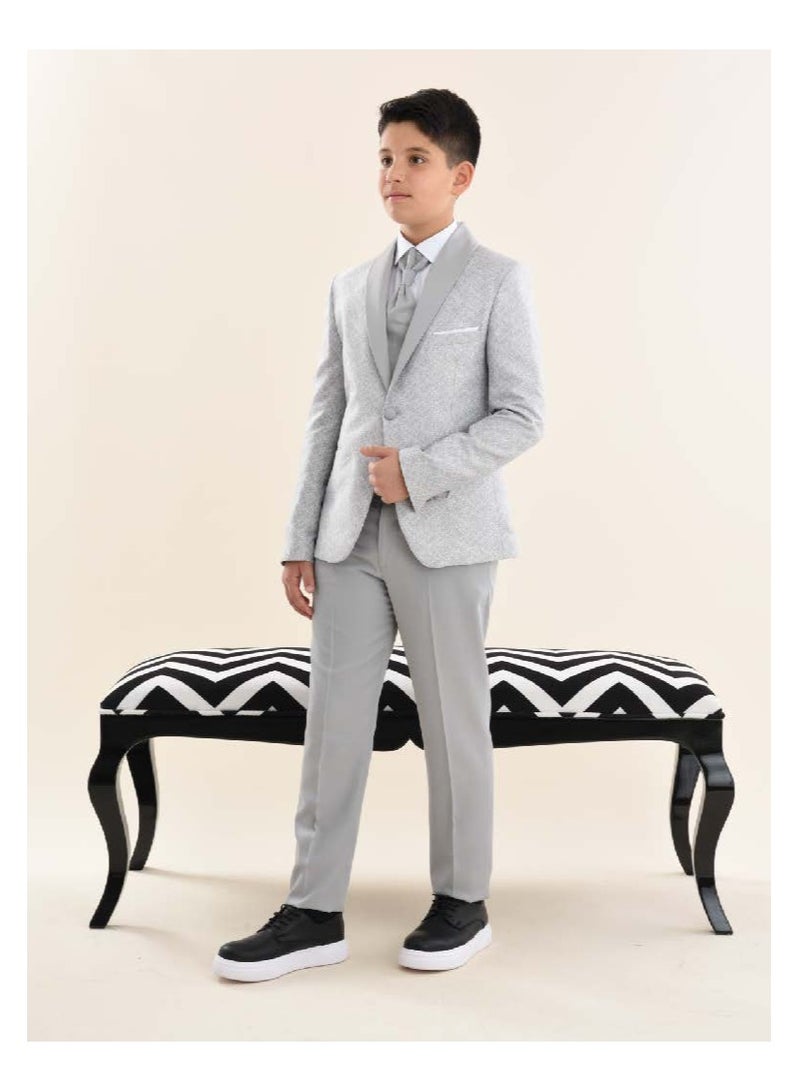 فيا بامبينو بدلة رسمية للأولاد رمادية 9079 - Image 1