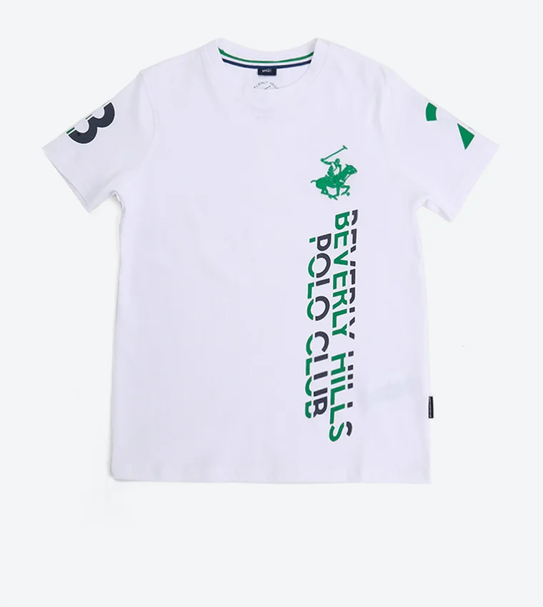 بيفرلي هيلز بولو كلوب تيشيرت بأكمام قصيرة مطبوع عليه شعار