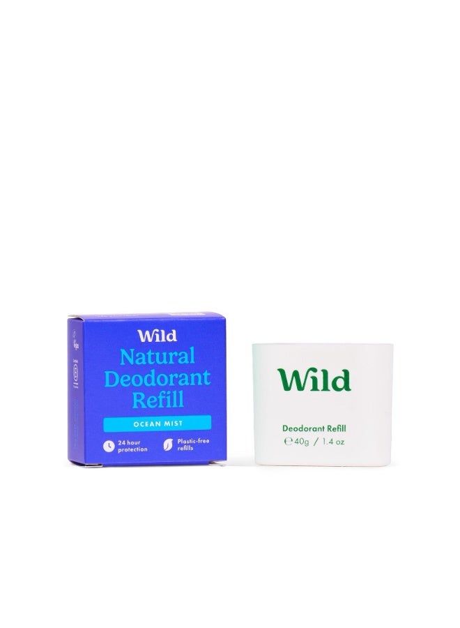 Wild Refillable, Natural Deodorant with Case Ocean Mist  Refill 40g - Image 3