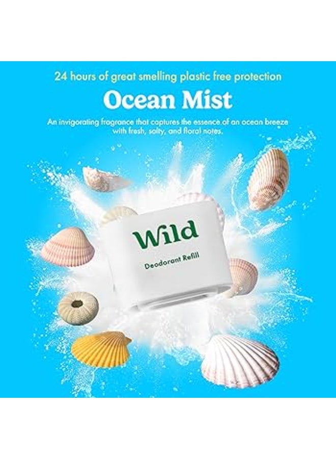 Wild Refillable, Natural Deodorant with Case Ocean Mist  Refill 40g - Image 2