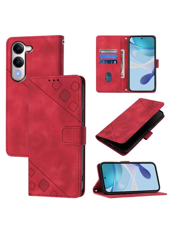 erorex Case For vivo Y29S 5G / Y04 4G Global Skin Feel Embossed Leather Phone Case - Image 1