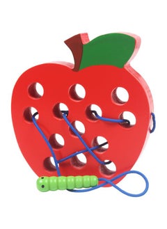 Generic Processing Wooden Children's Montessori Early Childhood Education Teaching Aware Infant Worm Eating Apple Game Threader Educational Toy 