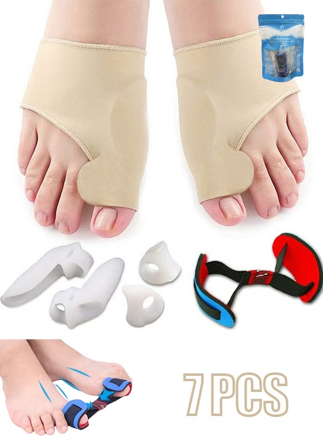 7Pcs Bunion Corrector Set, Bunion Pain Relief Protector Sleeves Kit, Relief Pain in Hallux Valgus, Big Toe Spacer Separators Brace Straighteners Splint 1 - Image 1