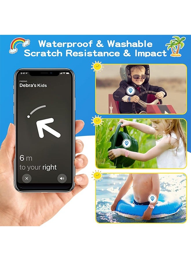2 Pack AirTag Kids Silicone Wristbands with Apple AirTag Protective Case Cover, Elastic Watch Band for Toddlers Girls Boys Elders Adjustable Anti-Lost - Image 3