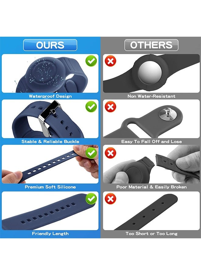 2 Pack AirTag Kids Silicone Wristbands with Apple AirTag Protective Case Cover, Elastic Watch Band for Toddlers Girls Boys Elders Adjustable Anti-Lost - Image 5