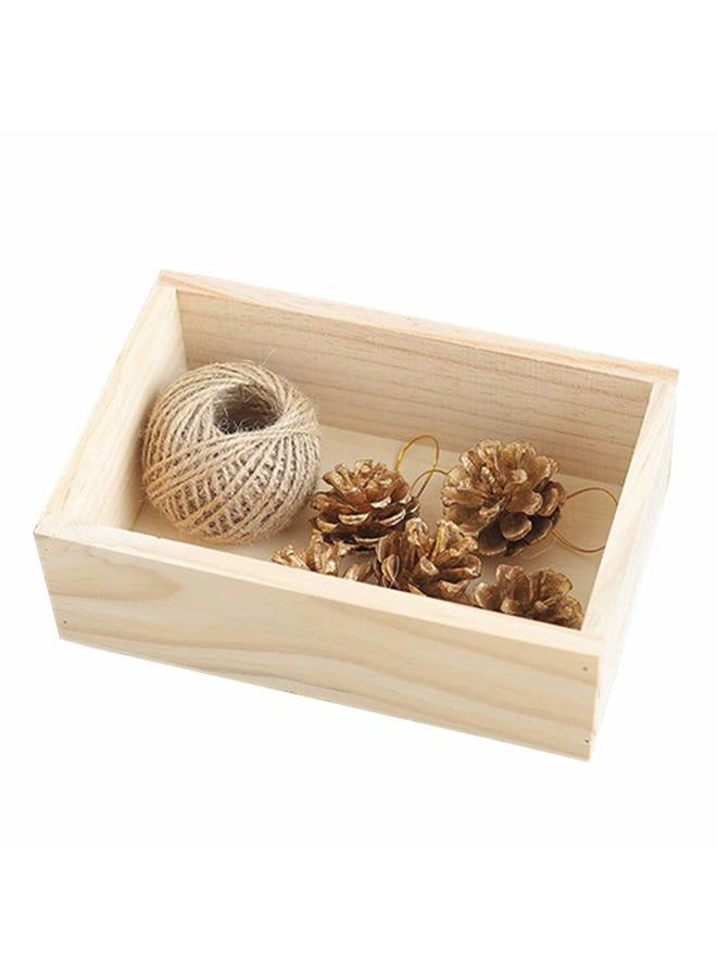 LONG TAO 2 Pcs 7.5" × 5" × 2.4" Wooden Succulent Planter Plant Container Box Rectangular Flower Pot Storage Box for Home Venue Decor - Image 3