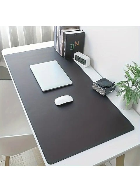 Large Waterproof Faux Leather Desk Protector Pad - Smooth Writing Surface for Office & Gaming, Solid Color Mouse Pad, Durable Computer Accessory,Black,800mm*300mm