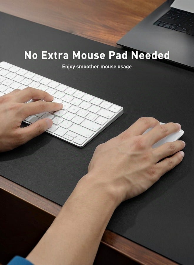 Univer Tang Large Waterproof Faux Leather Desk Protector Pad - Smooth Writing Surface for Office & Gaming, Solid Color Mouse Pad, Durable Computer Accessory,Black,800mm*300mm - Image 3