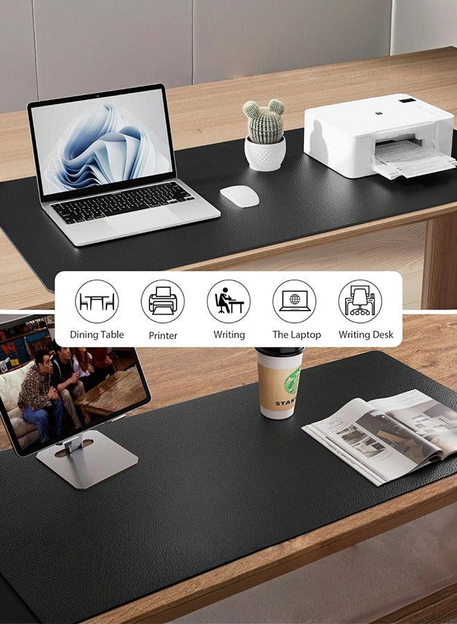 Univer Tang Large Waterproof Faux Leather Desk Protector Pad - Smooth Writing Surface for Office & Gaming, Solid Color Mouse Pad, Durable Computer Accessory,Black,800mm*300mm - Image 4