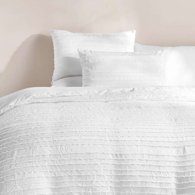 Pan Home Essence 3-piece Tufted Queen Duvet Cover Set 200x200cm - White - 121GGO9900318 - Image 2