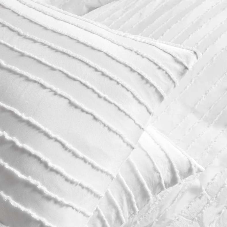 Pan Home Essence 3-piece Tufted Queen Duvet Cover Set 200x200cm - White - 121GGO9900318 - Image 3
