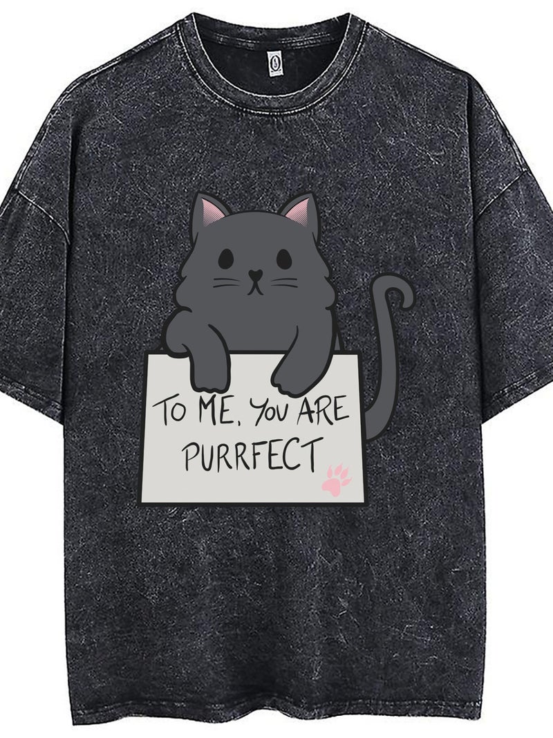 Retro Washed T-Shirt Fashion Pure Cotton Heavy 250G Loose Base Round Neck Pullover T-Shirt For Men And Women - Image 2