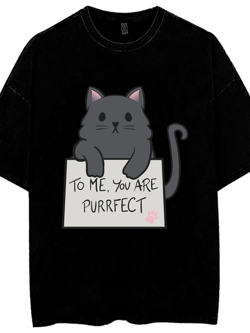 Retro Washed T-Shirt Fashion Pure Cotton Heavy 250G Loose Base Round Neck Pullover T-Shirt For Men And Women - Image 3