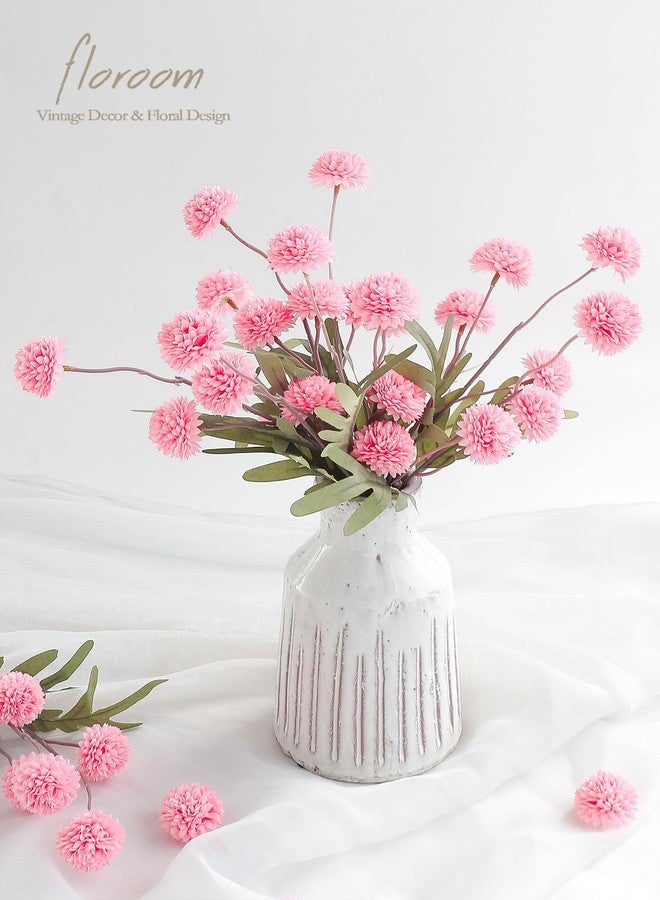 Floroom 5pcs Faux Silk Pompon Mum Artificial Flowers, Bulk Fake Mini Chrysanthemums with Stems for DIY Bouquet Centerpieces Wedding Fillers Blush Arrangements Shower Decorations, Pink - Image 2