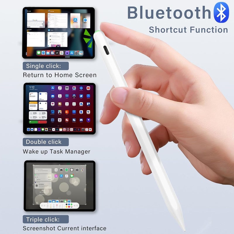 Kingone Magnetic Charging Pencil (3Rd Gen) For Apple iPad, Wireless & Type-C Charging Stylus Pen, Compatible With Apple iPad Pro 11" 1/2/3/4 & 12.9" 3/4/5/6,Air 3/4/5, Mini 6, White - Image 5
