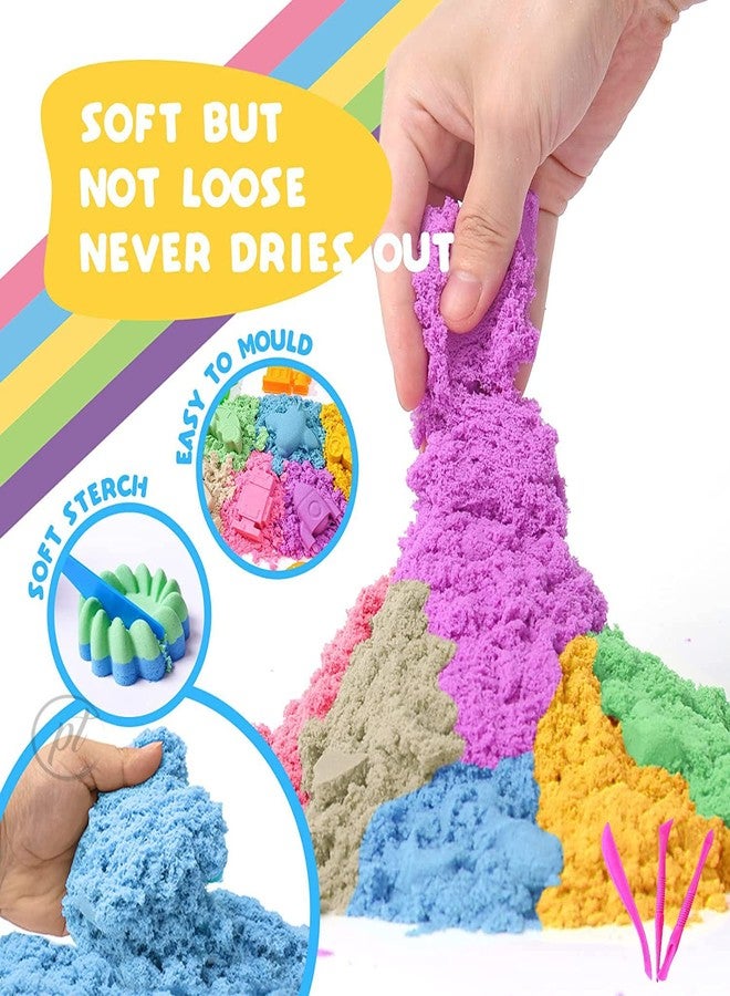 Promote Trader 6 Color Kids Play Sand Set - Toy Magic Sand Set - 6 Molds for Girls and Boys - Ideas for Children Activities Age 2 3 4 5 6 7 8 9 10 - Image 3