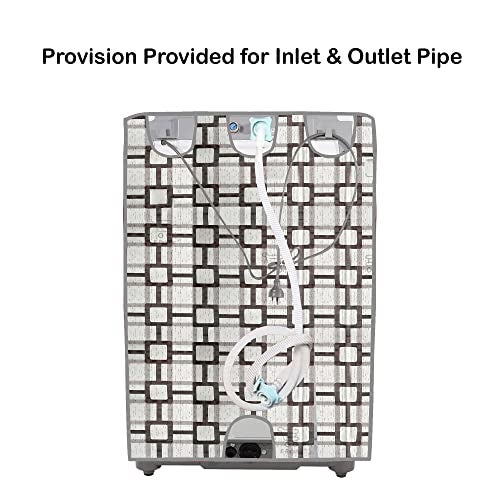 E-Retailer Washing Machine Cover for Front Load 5kg to 7.5kg | Waterproof Dustproof Cover with Zip Enclosure | Geometric Fully Automatic Washer Protector for Indoor Outdoor Use | Size 23x23x35 Inch - Image 3