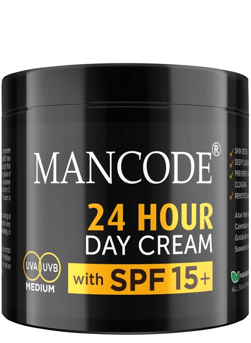 MANCODE Mancode 24 Hours Day Cream for Men SPF 15+ Sun Tan Protection - Image 1