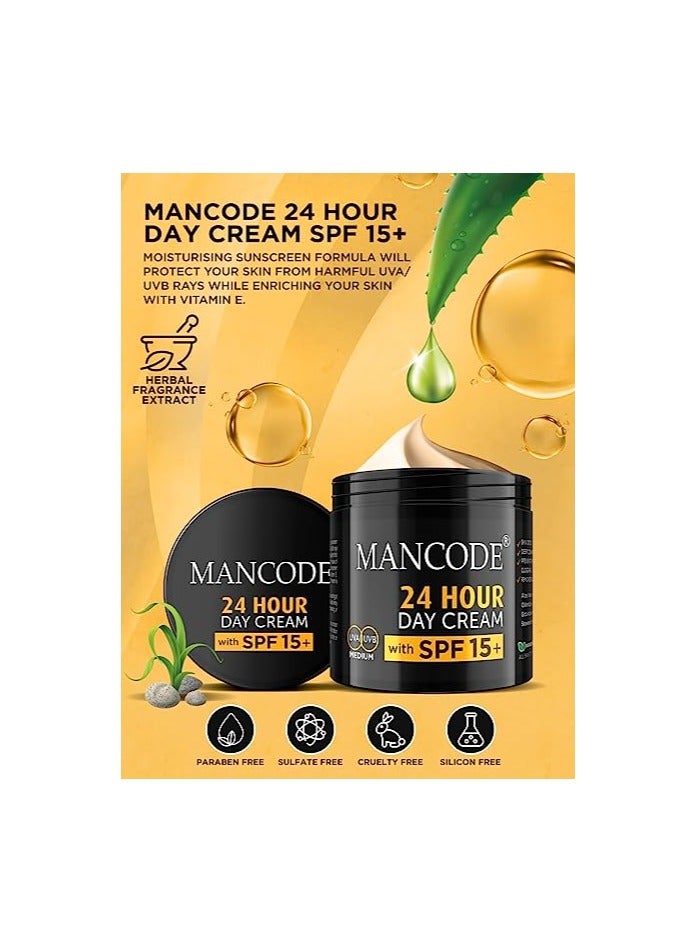 MANCODE Mancode 24 Hours Day Cream for Men SPF 15+ Sun Tan Protection - Image 4