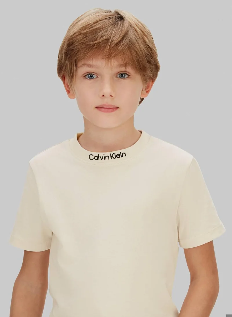 Calvin Klein Jeans Bold Blue / Whitecap Gray 2 Pack Logo T-Shirts for Men | Best Price UAE