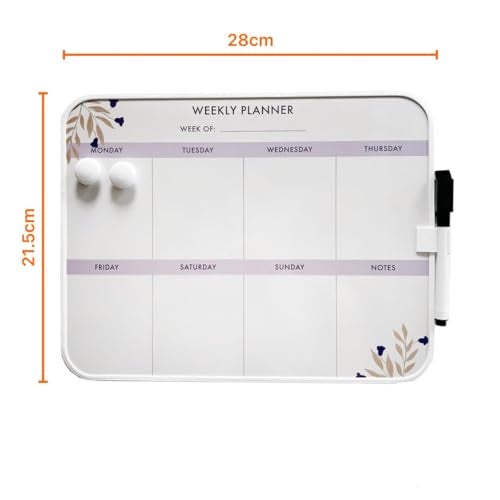 TARKAN Magnetic White Board for Fridge, Dry Erase Weekly Menu Planner with Pen & Mini Magnets (8.5x11 Inch) - Image 2