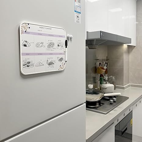 TARKAN Magnetic White Board for Fridge, Dry Erase Weekly Menu Planner with Pen & Mini Magnets (8.5x11 Inch) - Image 3