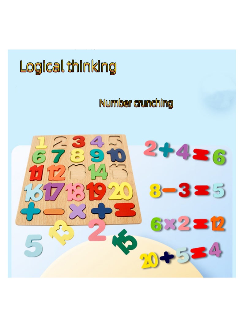 لعبة الألغاز  Literacy Puzzle Jigsaw Puzzle للأطفال من الخشب، لوحة أرقام، لوحة أحرف، لعبة الألغاز ذات الأشكال الهندسية، لوحة الإمساك باليد، ألعاب تعليمية مبكرة، أرقام، حروف، رياضيات، أشكال (عدد) - Image 5