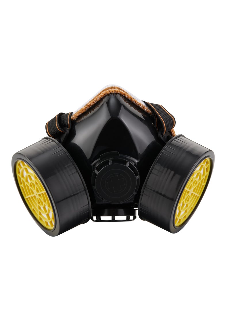 LAWAZIM Double Filter Gas Mask -Small- Reusable Half-Face Respirator Anti-Dust Comfortable Fit with Adjustable Strap for Chemical Protection and Workplace Safety Ideal for Construction DIY Projects - Image 1