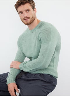 Mint Slim Fit Crew Neck Raglan Sleeve Basic Knitwear Sweater - pzsku/Z4BF2BF68B3696BEF478DZ/45/_/1730941484/7d74f38a-f7fe-48fb-bee7-03d00d620905