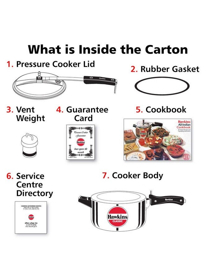 Hawkins 4 Litre Classic Pressure Cooker, Best Inner Lid Cooker, Silver (Cl40) Aluminium - Image 5