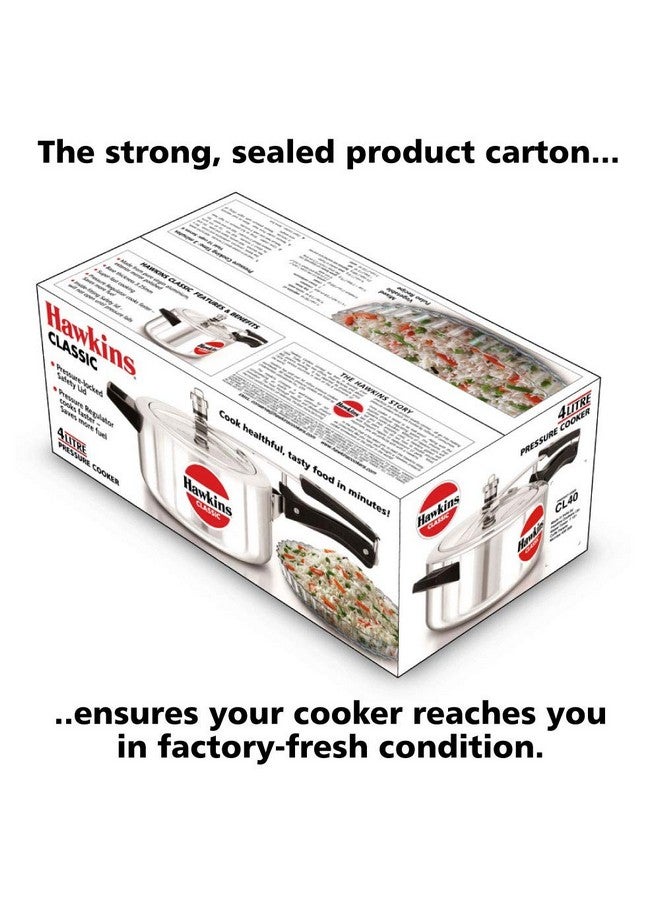 Hawkins 4 Litre Classic Pressure Cooker, Best Inner Lid Cooker, Silver (Cl40) Aluminium - Image 4
