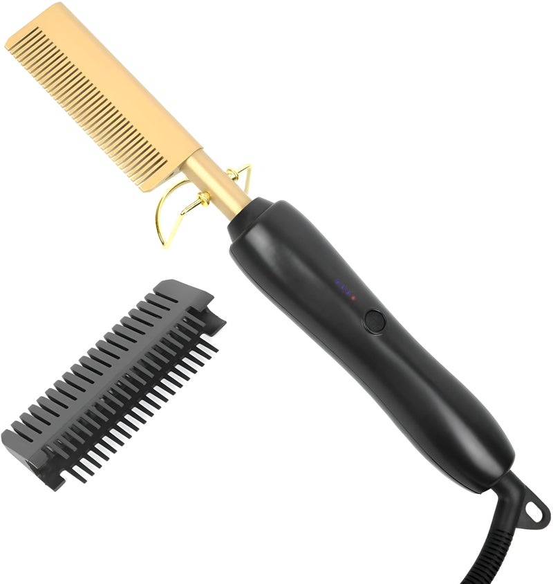 Electric Crimp Brush - Brass and ceramic technology, providing smooth and wrinkle-free results for wet or dry hair and beard, with temperature adjustment and 360° rotary cable for easy demobilization.