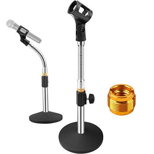 Eison Microphone Stand Desk Mic Stand Desktop Tabletop Microphone Stand with Gooseneck Mic Clip 5/8" Male to 3/8" Female Screw for Blue Yeti Snowball Christmas gift - Image 1