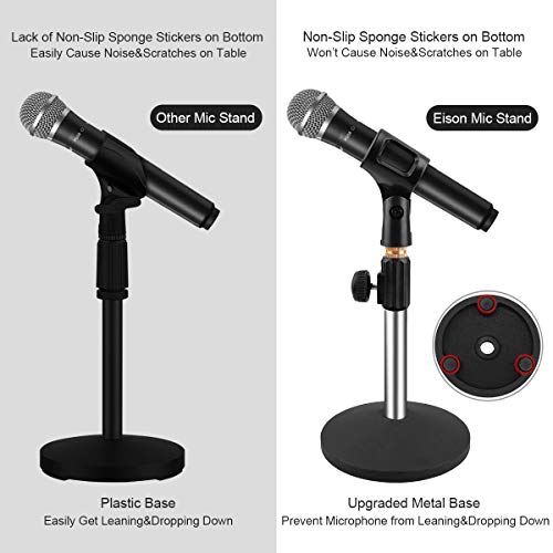 Eison Microphone Stand Desk Mic Stand Desktop Tabletop Microphone Stand with Gooseneck Mic Clip 5/8" Male to 3/8" Female Screw for Blue Yeti Snowball Christmas gift - Image 2