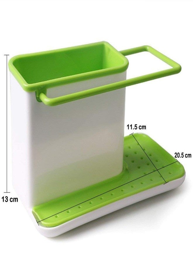 Lariox Kitchen Sink Tidy Self Draining Sink Caddy with Base Stand Organizer Brush Sponge Cleaning Cloth Holder - Image 5