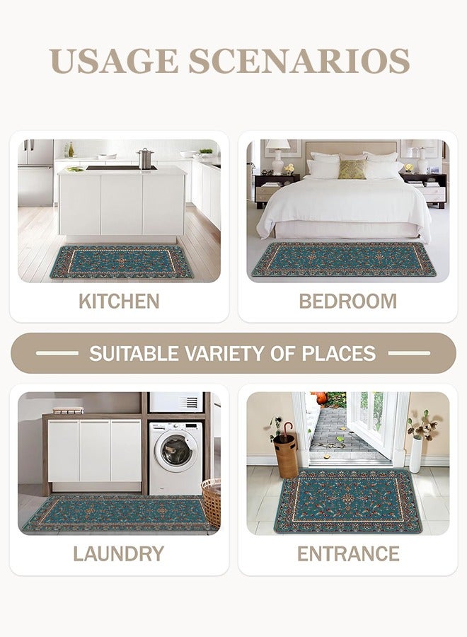 2 PCS Kitchen Floor Mats Rugs Set, Cushion Floor Carpet, Waterproof, Oil Resistant and Anti-Fatigue PU Standing Mat for Kitchen, Floor, Office, Sink, Laundry 45*75CM+45*120CM