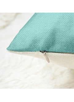 Generic Set of 4 Farmhouse Teal 18x18 Inch Throw Pillow Covers - Decorative Cushion Cases for Sofa, Couch, Living Room, and Outdoor Home Decor (45x45cm)  - Image 4