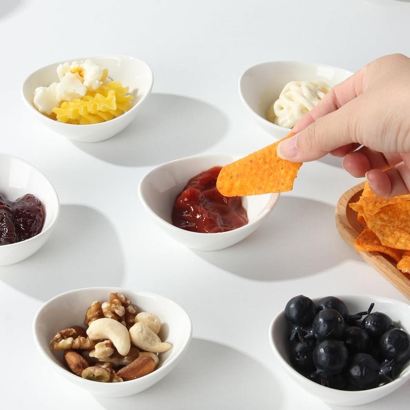 UIBFCWN Ceramic Dipping Bowls 17 Oz Ceramic Soy Sauce Dishes Porcelain Dipping Sauce Cup Pinch Bowls Mini Bowl for Side Dishes ketchup Condiment Server Charcuterie BBQ and Party 50 Pack - Image 4