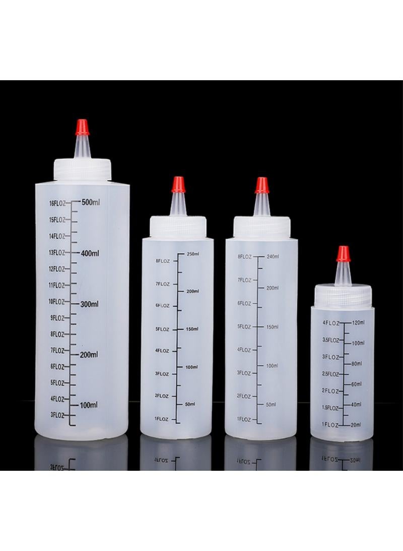12-Piece Condiment Squeeze Bottles,Plastic Bottles With Red Tip Cap Tie Dye Empty Paint Bottle For Ketchup And Condiments,120ML - Image 5
