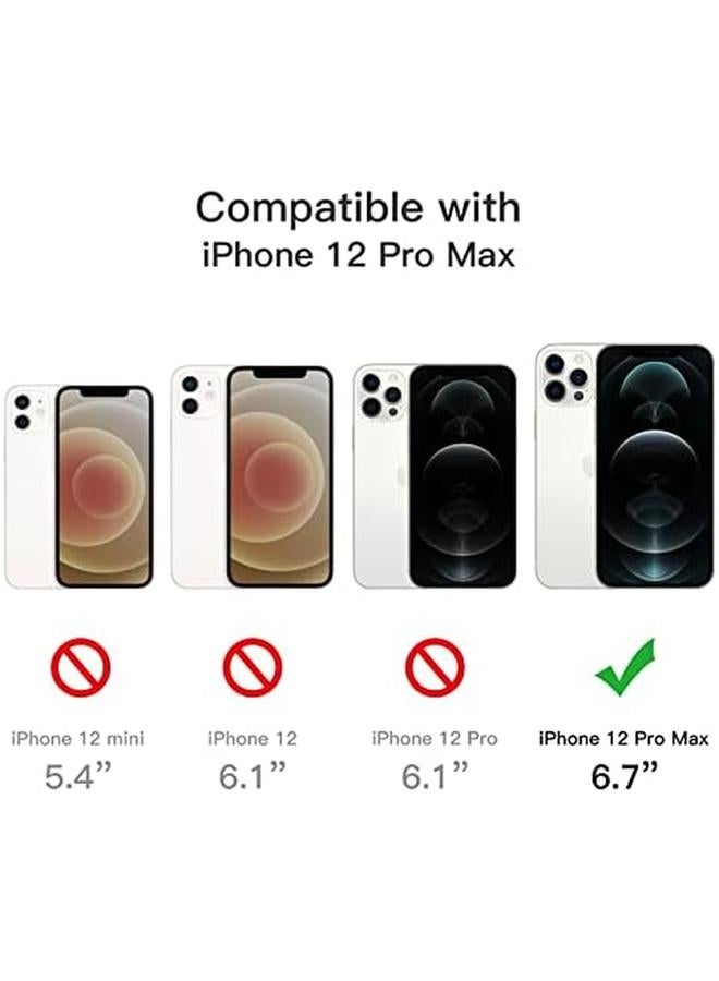 جي تيك جراب 5 في 1 لهاتف Iphone 12 Pro Max مقاس 6.7 بوصة مع قطعتين من واقي الشاشة وواقي عدسة الكاميرا غير قابل للاصفرار وغطاء كامل من الزجاج المقوى المقاوم للصدمات وغطاء هاتف شفاف - Image 2