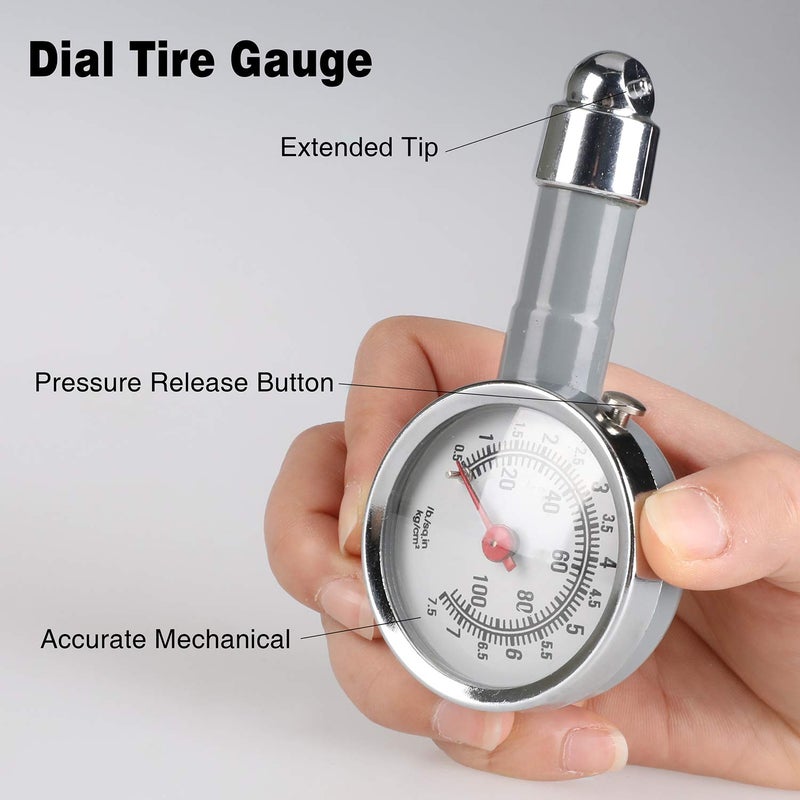 Hromee 16 Pieces Air Compressor Accessory Kit with 1/4 Inch Recoil Poly Air Hose, Blow Gun and Fittings Inflation Kit with Needles, Ball Chuck and Tire Pressure Gauge - Image 5