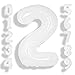 SUWEN 40 Inch White Large 2 Balloon Number Big Foil Helium Number Balloons 09 Giant Jumbo Happy 2nd Birthday Party Decorations for Boy or Girl Huge Mylar Anniversary Party Supplies - Image 3
