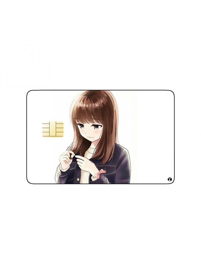 RKN PRINTED BANK CARD STICKER Cute Anime Girl Drawing - Image 2
