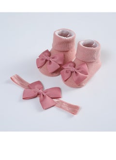 Gonice Baby headband Socks ribbed Ribbon Bow Headband Baby Breathable knitted cotton  - Image 5