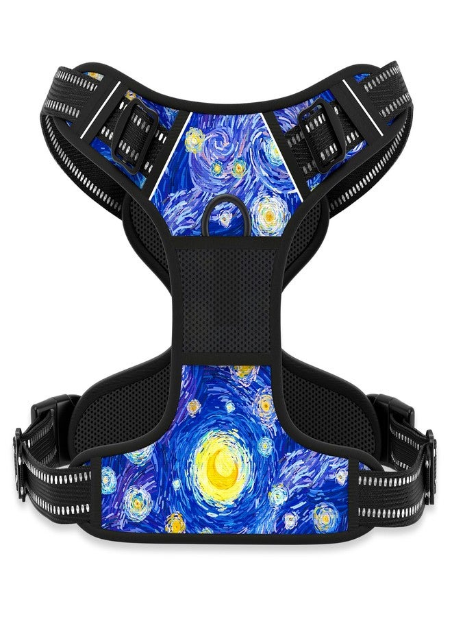 Rnivvi No Pull Dog Harness, Cute Reflective Extra Small Sized Puppy Harness, Adjustable Soft Padded Vest for Small Dogs, Cats, Heavy Duty Pet Vest with Easy Control Handle for Walking, Starry Night - Image 1