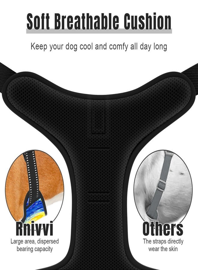 Rnivvi No Pull Dog Harness, Cute Reflective Extra Small Sized Puppy Harness, Adjustable Soft Padded Vest for Small Dogs, Cats, Heavy Duty Pet Vest with Easy Control Handle for Walking, Starry Night - Image 4